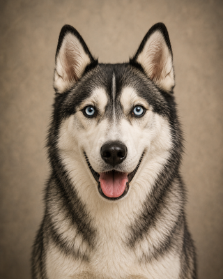 Floral dog portrait