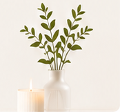 Vase and candle