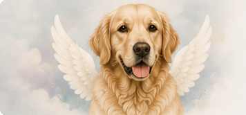 Golden retriever memorial portrait
