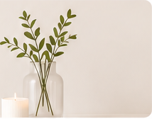 Vase and candle